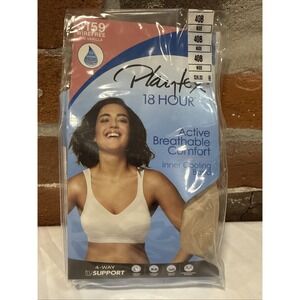New Bra Playtex 18-Hr Active Breathable Comfort Wireless Nude 4159 40B Cooling
